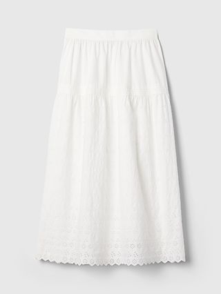 Gap x DÔen eyelet midi skirt