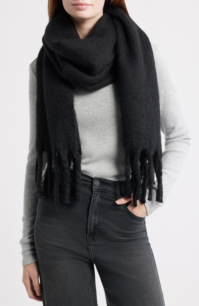 Cozy Sparkle Fringe Scarf