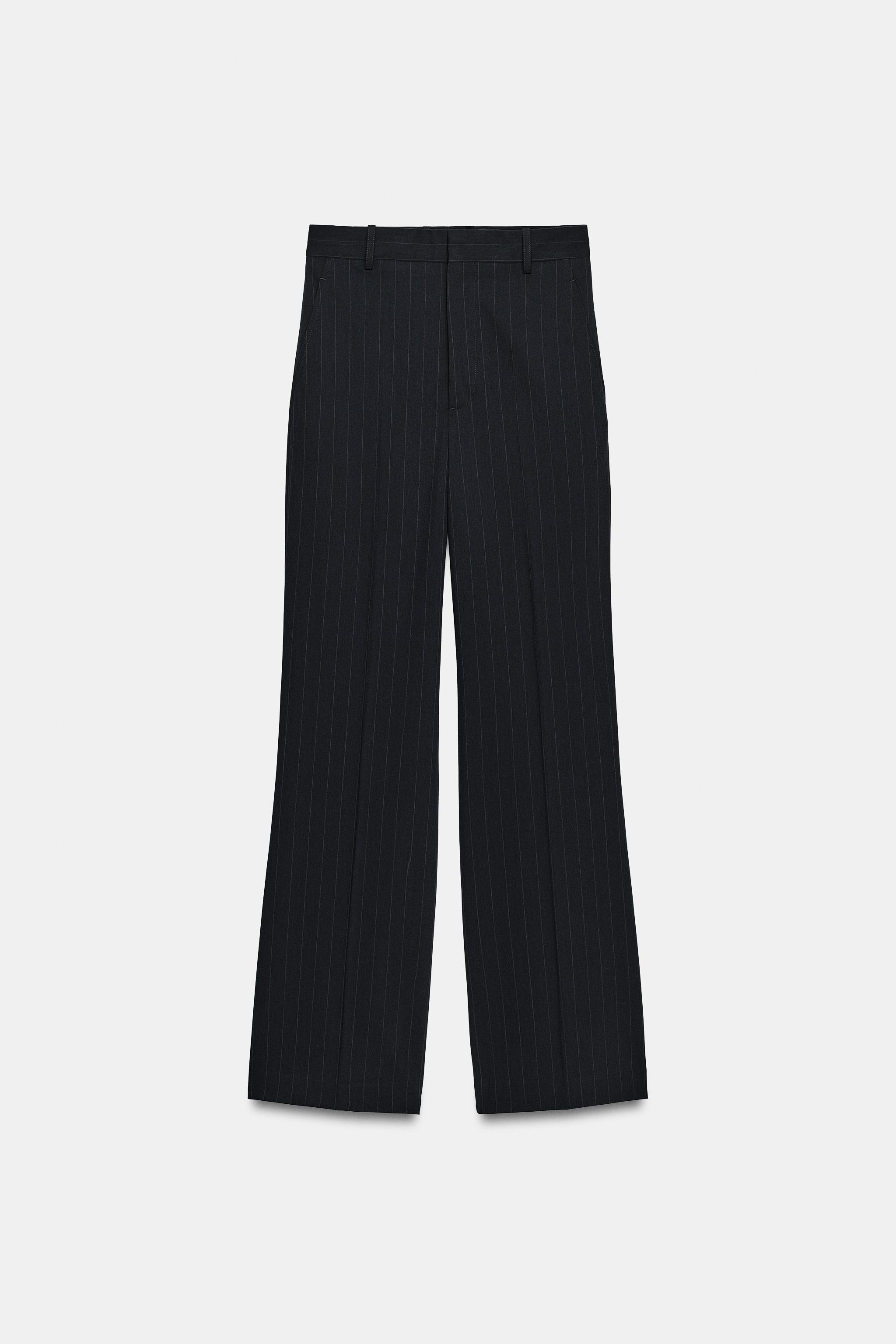 High-Waisted Pinstripe Pants Zw Collection