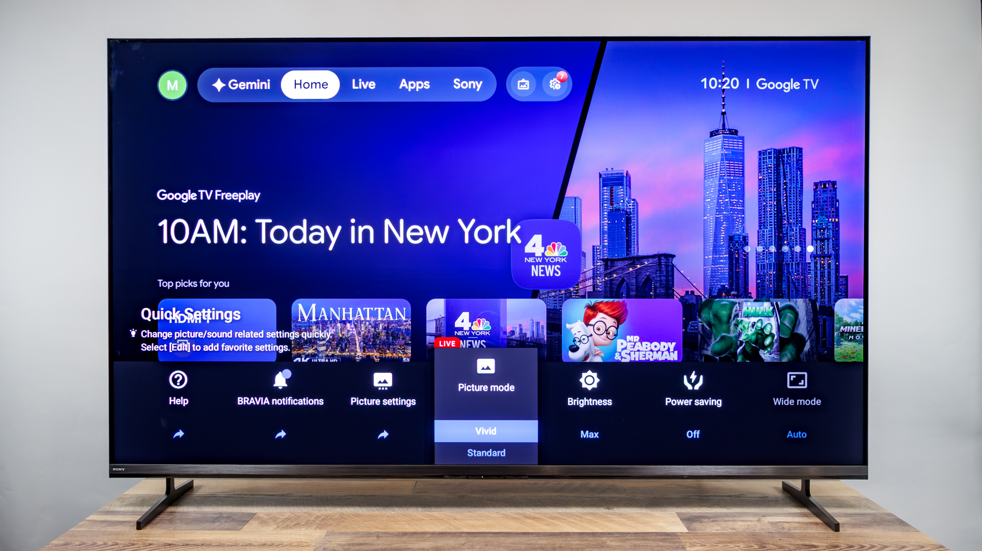 A Sony Bravia 3 II TV on a desk