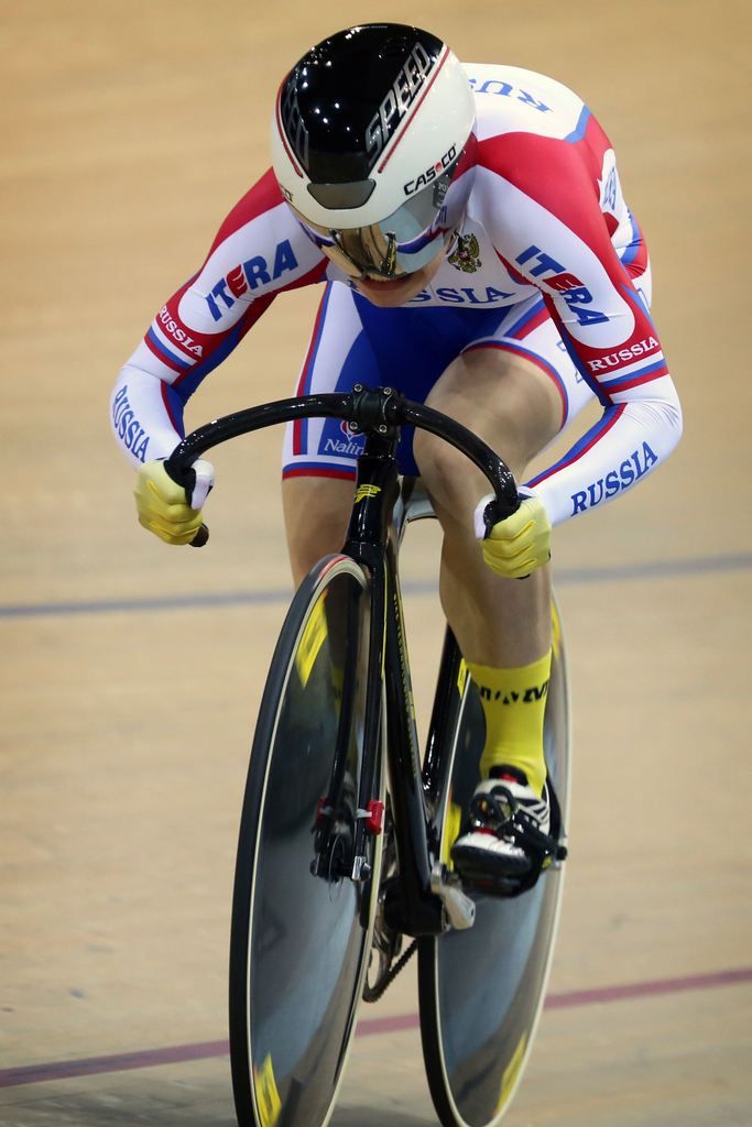 Anastasia Voynova (Russia) riding to the win in the women's 500m time trial