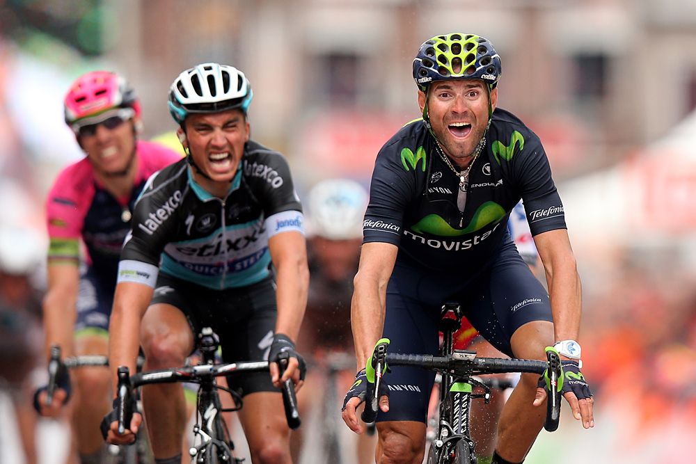 Alejandro Valverde (Movistar) takes a hard-fought win