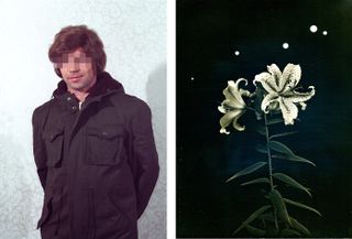 Photograph of the man and the flower