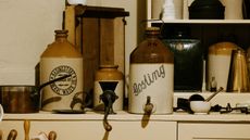 Victorian kitchen filled with antique canisters