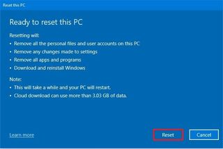 Windows 10 remove bloatware with reset option
