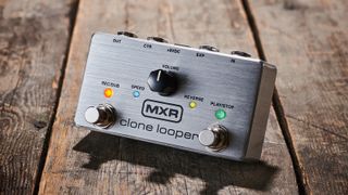 MXR M303 Clone Looper on a wooden floor