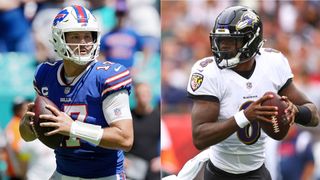 Composite image of Josh Allen and Lamar Jackson ahead of Bills vs Ravens