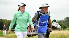 Leona Maguire and her caddie Verners Tess at the 2024 KPMG Irish Women's Open