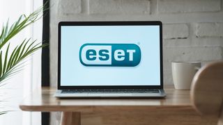 Laptop displaying the ESET logo