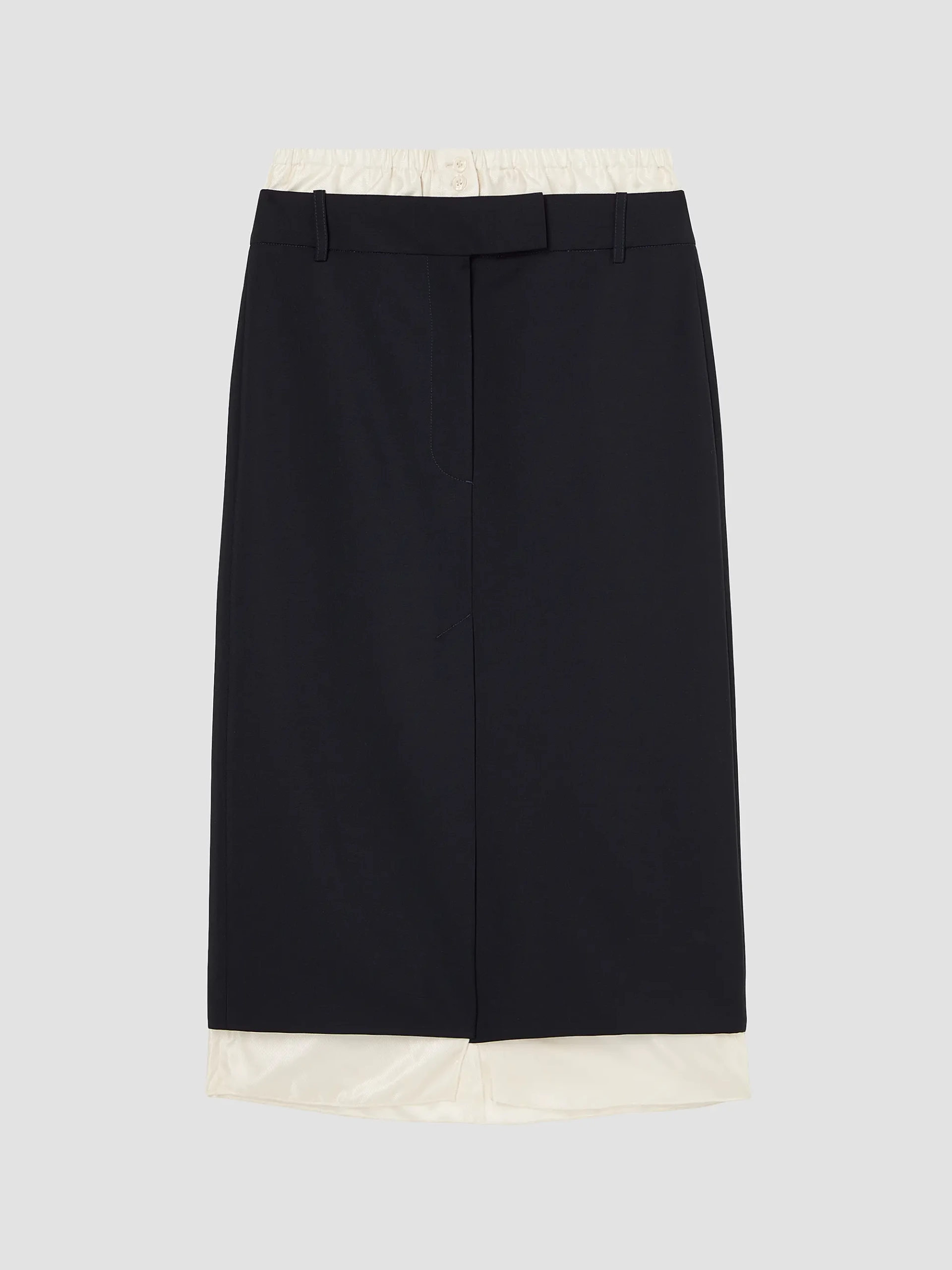 Boxer Detail Virgin Wool-Mohair Midi Skirt