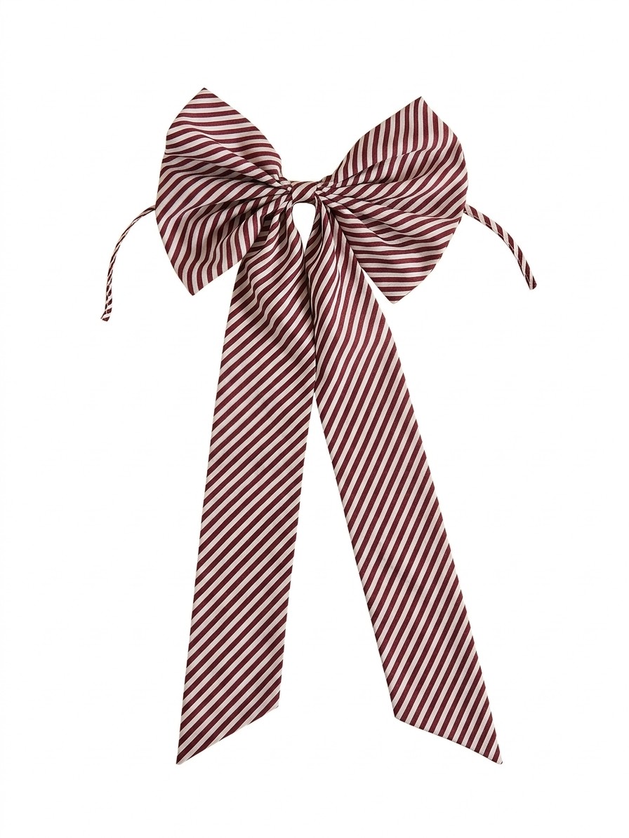 Dunelm Red and White Striped Bow