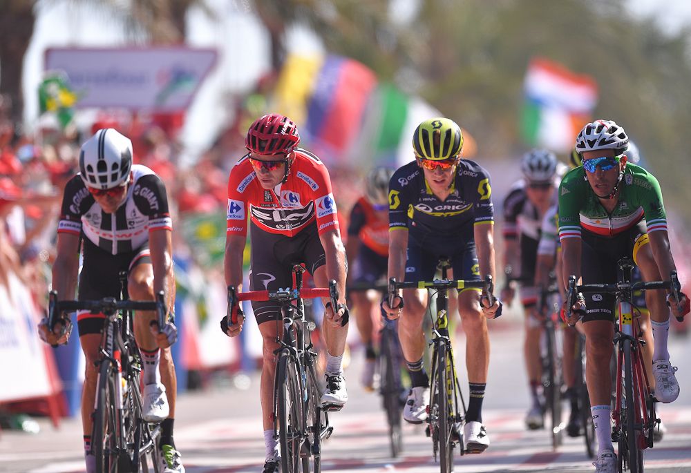 Chris Froome finishes stage 6 at the Vuelta