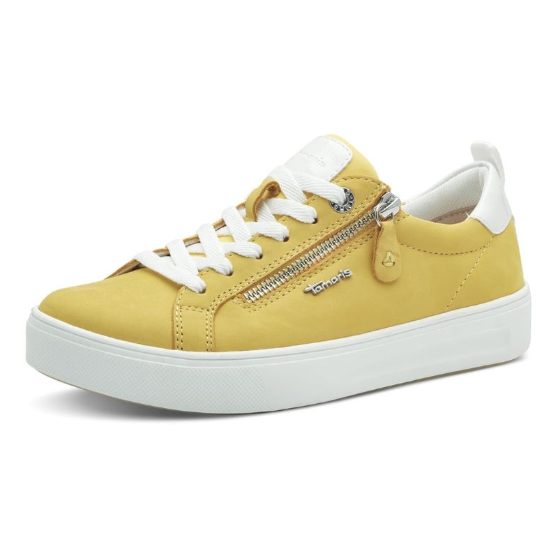 Tamaris yellow trainers cut out 