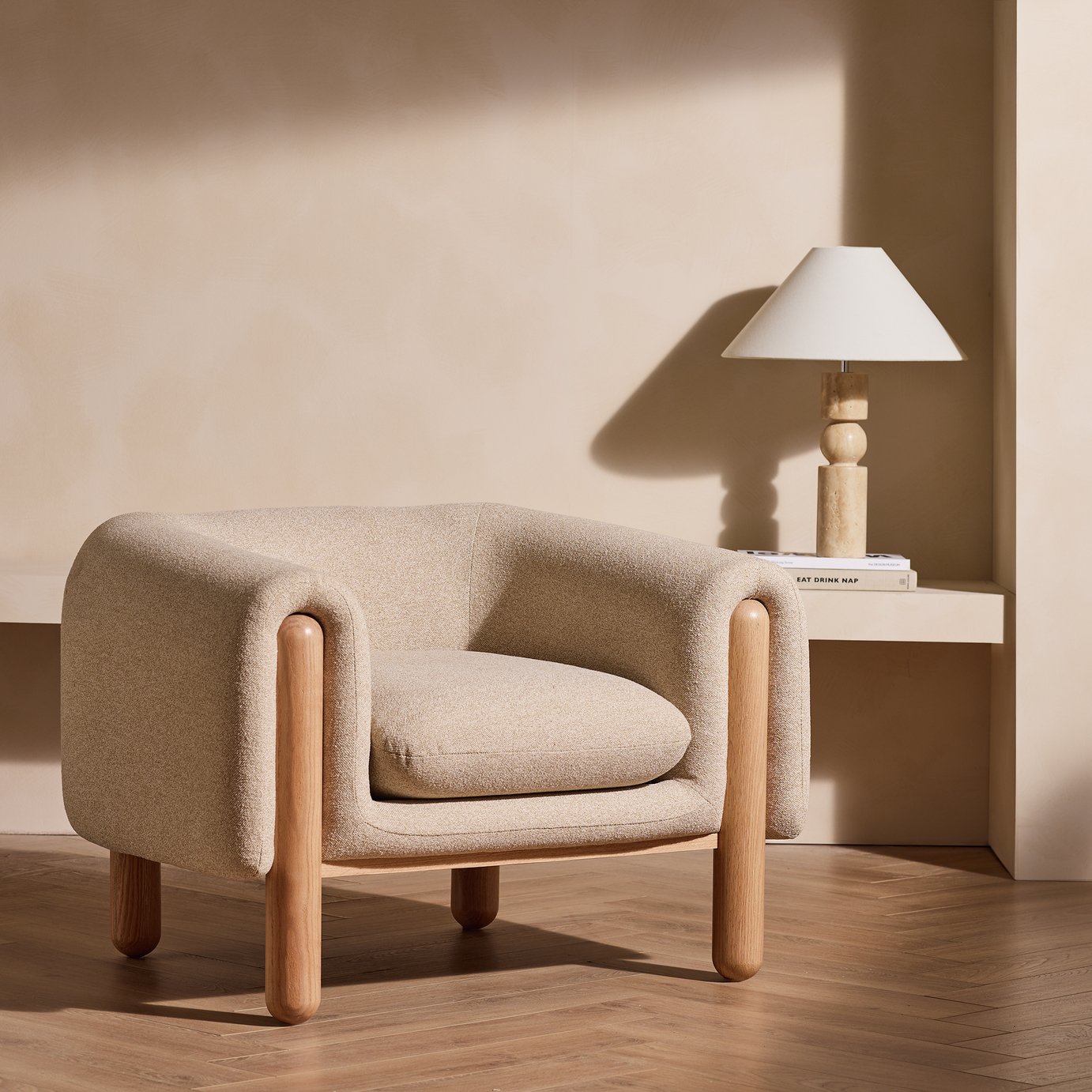 Habitat Drape Fabric Armchair - Natural