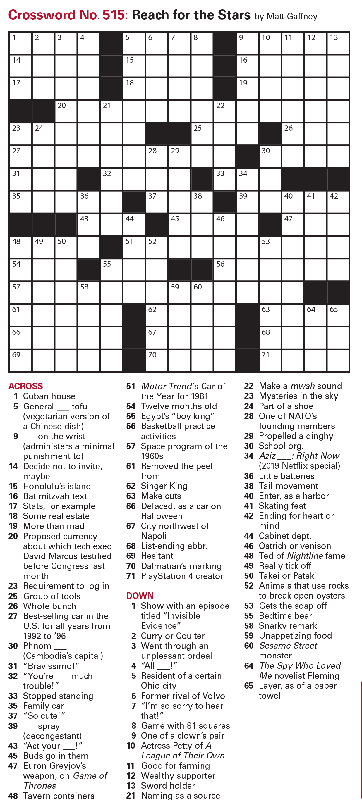 Crossword puzzle
