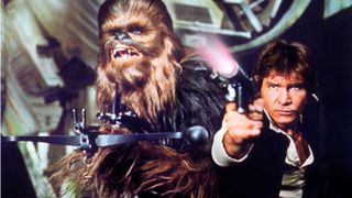 Chewbacca and Han Solo in Star Wars: A New Hope