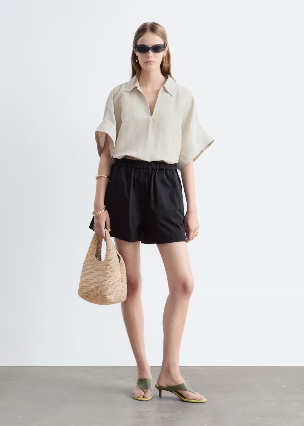 &amp;amp; Other Stories, High-Waist Cotton Shorts - White