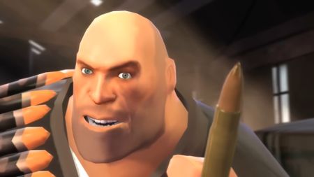 Team Fortress 2's Heavy holding a bullet