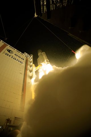 Liftoff of Ariane 5 VA205 Rocket with ATV-3