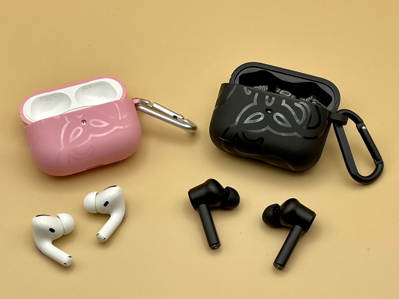Razer Hammerhead True Wireless Pro With Airpods Pro Open