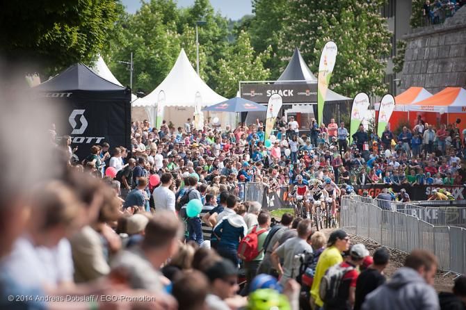 Florian Vogel leading the chase group at Bike Days- the Swiss Bike Festival.