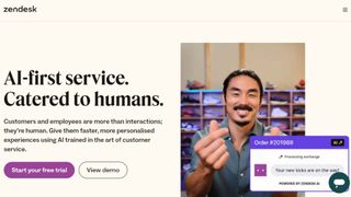 Zendesk website screenshot.