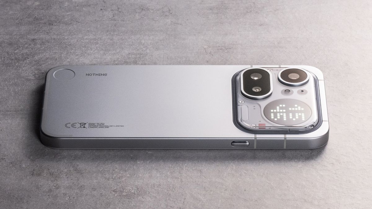 The Nothing Phone (4a) Pro lying facedown in Flip to Glyph mode.