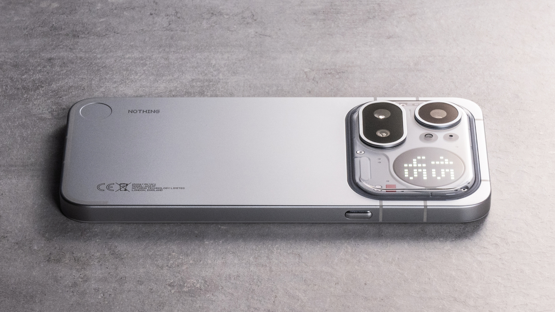 The Nothing Phone (4a) Pro lying facedown in Flip to Glyph mode.