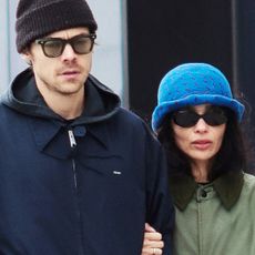 Zo&euml; Kravitz wore the barn jacket trend for a date with Harry Styles, who wore Adidas Sambas sneakers