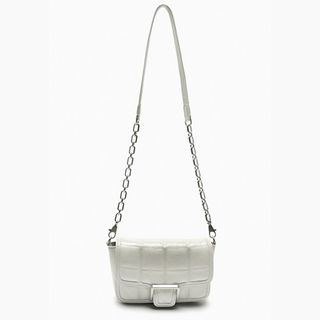 Zara Quilted Buckle Bag in white