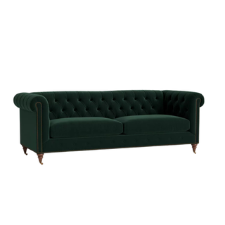 green velvet anthropologie chesterfield sofa