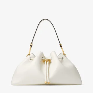 Cream Leather Shoulder Bag