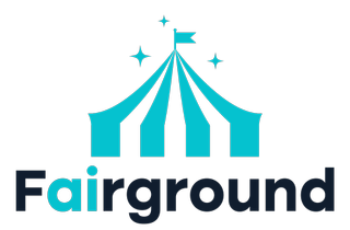 Fairground Entertainment logo showing a blue circus tent.