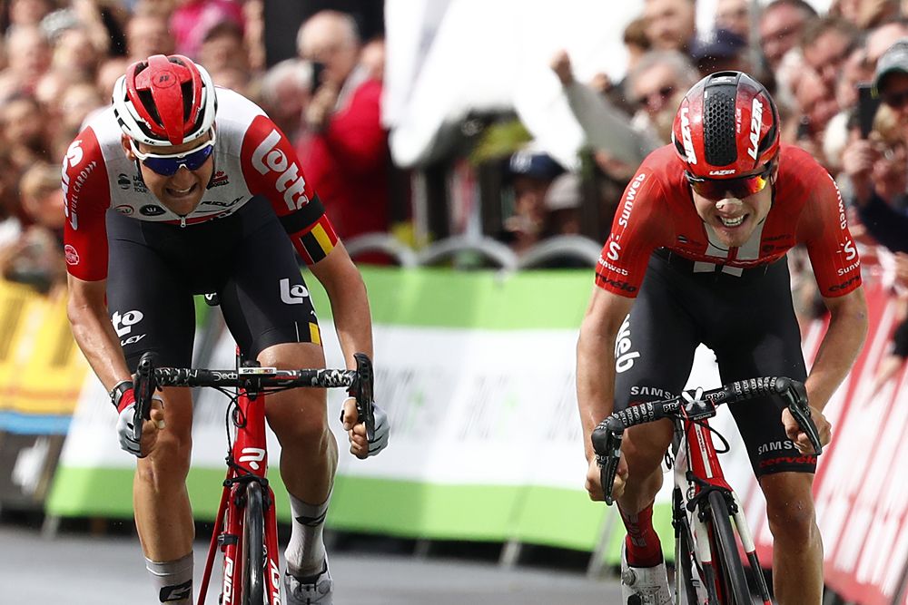 Tim Wellens (Lotto Soudal) snatched victory from Marc Hirschi (Team Sunweb) on stage 4 of the BinckBank Tour