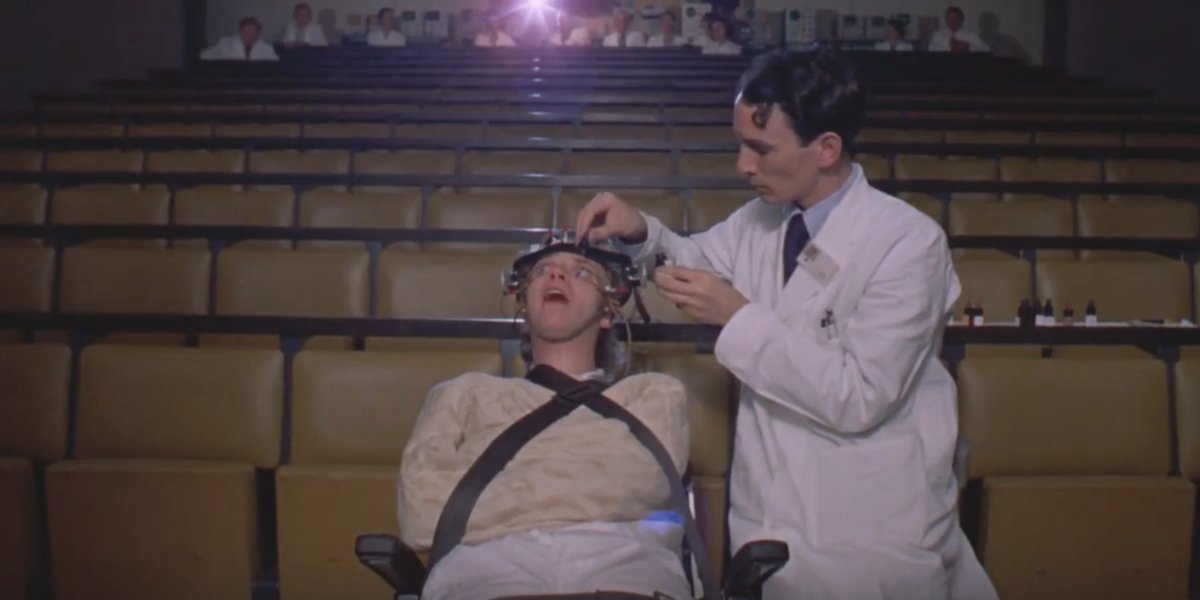 Malcolm McDowell in A Clockwork Orange