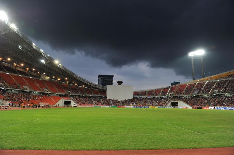 Rajamangla Stadium during FIFA WORLD CUP 2014 between Thailand(B) and Saudi Arabia(W) at Rajamangla Stadium on Oct 11, 2011 Bangkok, Thailand. 