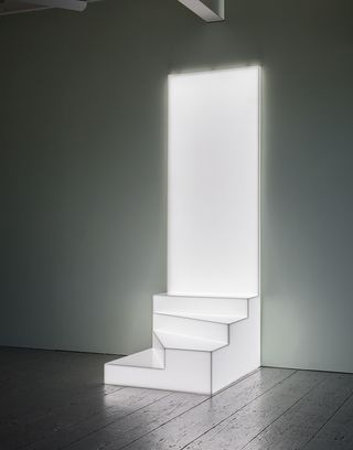 white illuminated stairs