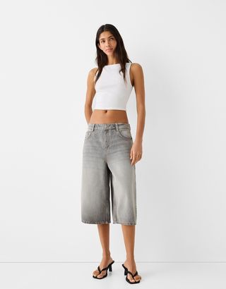 Baggy Denim Bermuda Shorts