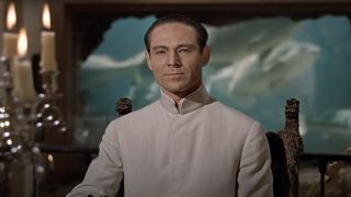 Joseph Wiseman sits in his lair in Dr. No.