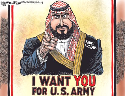 Political Cartoon World Iran Saudi Arabia Trump Mohammad bin Salman