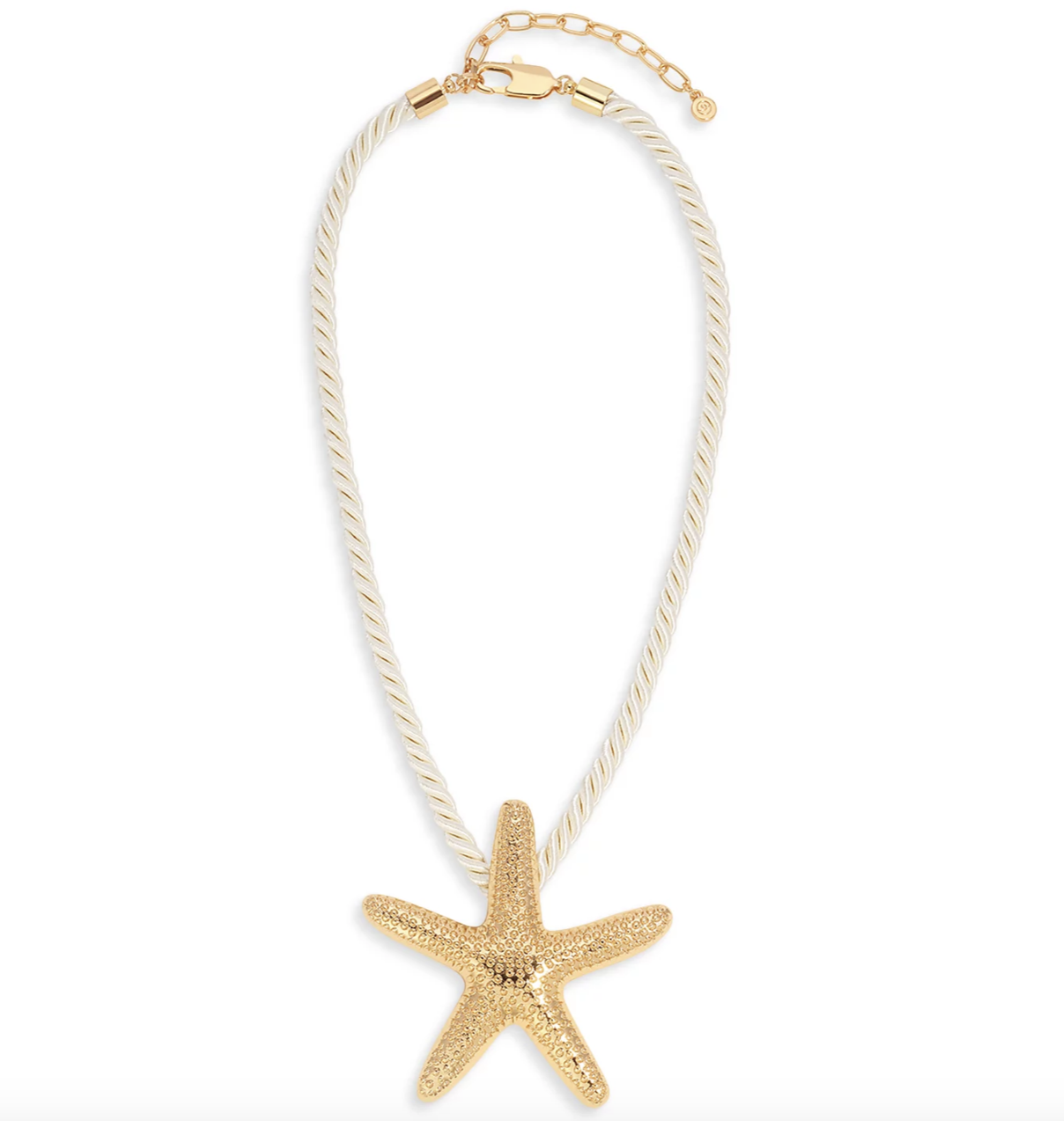 Starfish Cord Pendant Necklace in 18k Gold Plated, 15