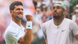 Novak Djokovic and Nick Kyrgios at Wimbledon 2022