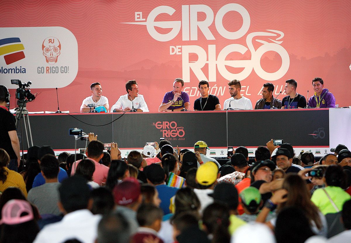 The media attend the press conference ahead of the event