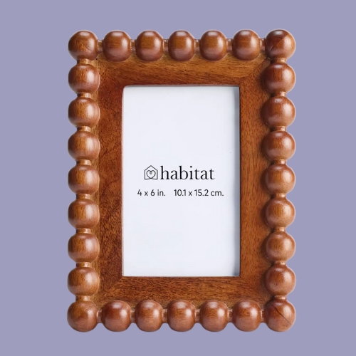 Habitat, Brown Bobble Wooden Picture Frame - 4x6&quot;