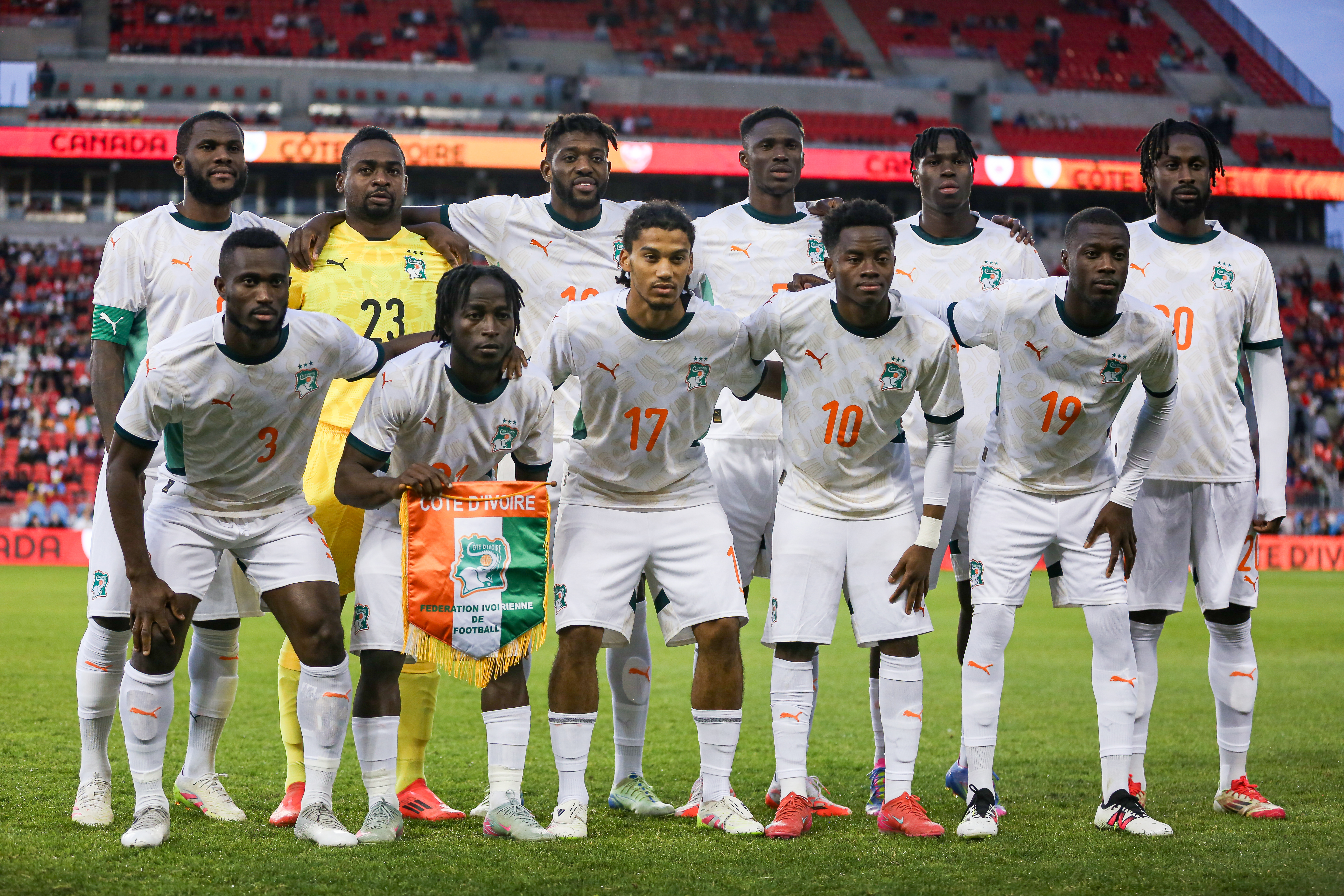 Ivory Coast's starting XI during their friendly with Canada in June 2025