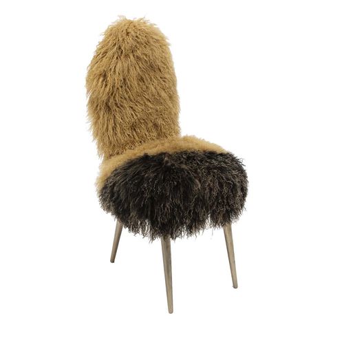 Furry Vintage Chair Beige and Black