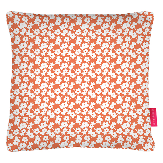 cushion with spring flowers and red color