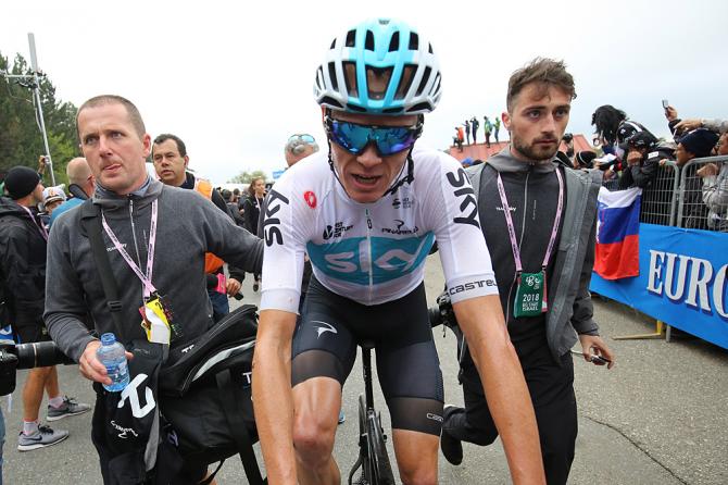 Chris Froome (Team Sky) climbs Mount Etna stage 6 at the Giro d'Italia