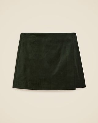 Velvet Mini Wrap Skirt