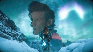 An image of Matt Smith laid on top of a smoke plume of Conan O'Brien.
